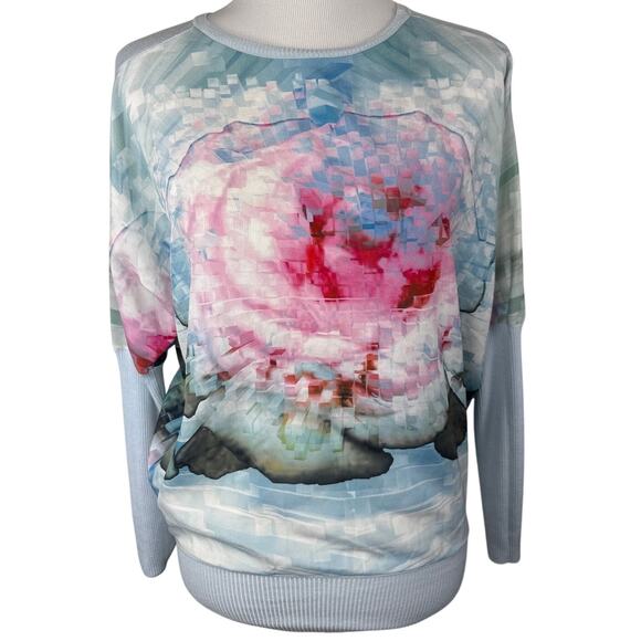 Ted Baker Tops - Ted Baker Xena Cubist Floral Print Batwing Sweater, Size 1 or US Size 2/XS, EUC